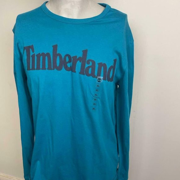 Timberland Men's LONG SLEEVE TURQUOISE T-Shirt A1N6G-N08 SIZES: XL-XXL - Picture 1 of 6